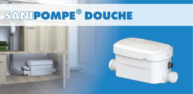 SFA 0016P Pompe de relevage SANIDOUCHE permet dinstaller une douche où vous le souhaitez sans engager de gros travaux Blanc 